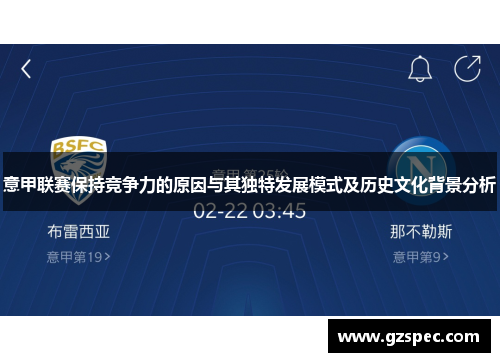 意甲联赛保持竞争力的原因与其独特发展模式及历史文化背景分析